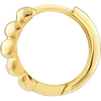 Olas d'Oro - 14K Yellow Gold Puffy Polished Hoops - 13.50mm Diameter, Hinge Closure