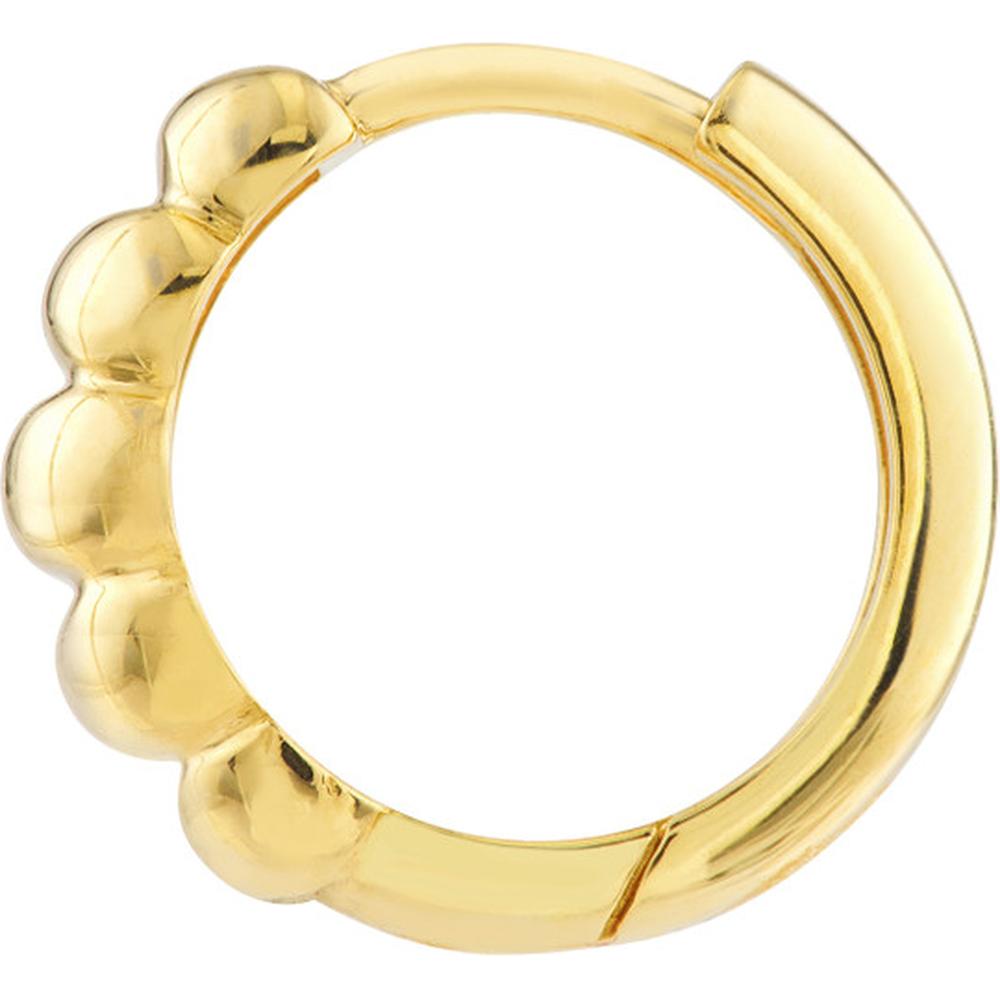 Olas d'Oro - 14K Yellow Gold Puffy Polished Hoops - 13.50mm Diameter, Hinge Closure
