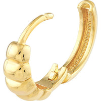 Olas d'Oro - 14K Yellow Gold Puffy Polished Hoops - 13.50mm Diameter, Hinge Closure