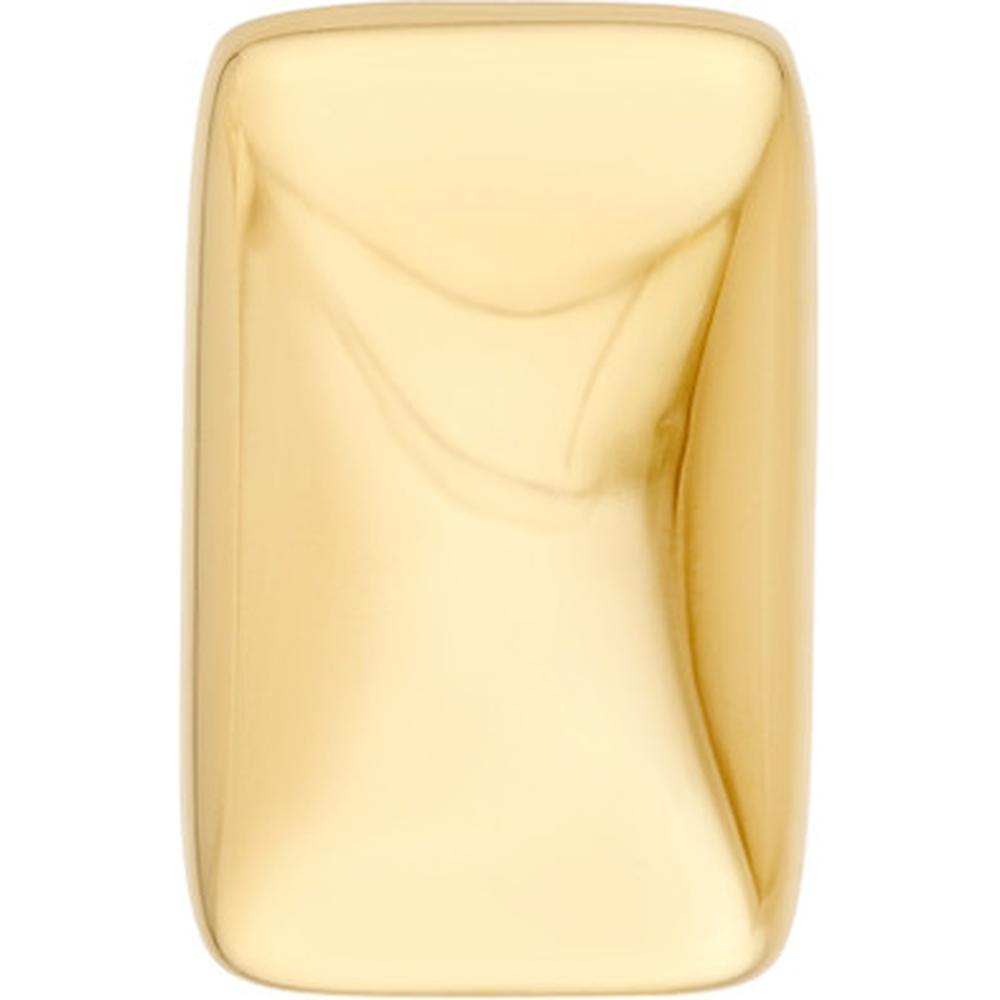 Olas d'Oro - 14K Yellow Gold Puffy Rectangle Geometric Stud Earrings - 4.84 Grams Total Weight
