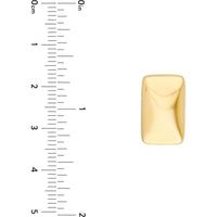 Olas d'Oro - 14K Yellow Gold Puffy Rectangle Geometric Stud Earrings - 4.84 Grams Total Weight