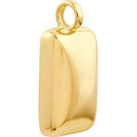 Olas d'Oro - 14K Yellow Gold Puffy Rectangle Pendant with 3D Effect and Smooth Finish
