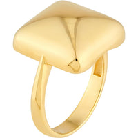 Olas d'Oro - 14K Yellow Gold Puffy Rectangle Ring - 4.27 Grams Weight