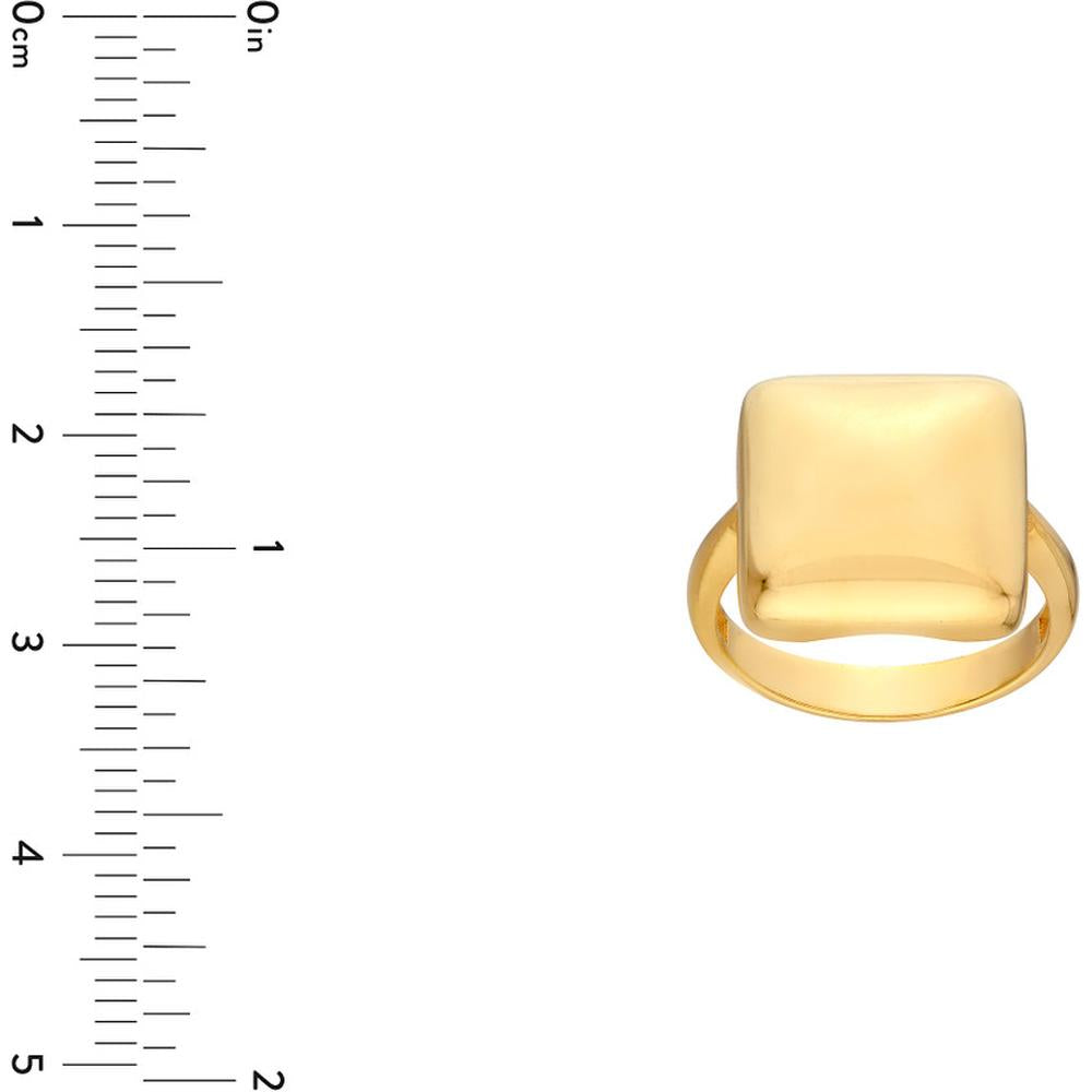 Olas d'Oro - 14K Yellow Gold Puffy Rectangle Ring - 4.27 Grams Weight