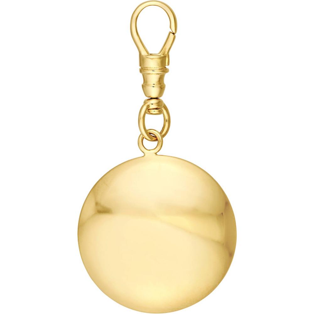 Olas d'Oro - 14K Yellow Gold Puffy Round Disc Pendant - 5.23 Grams Average Weight