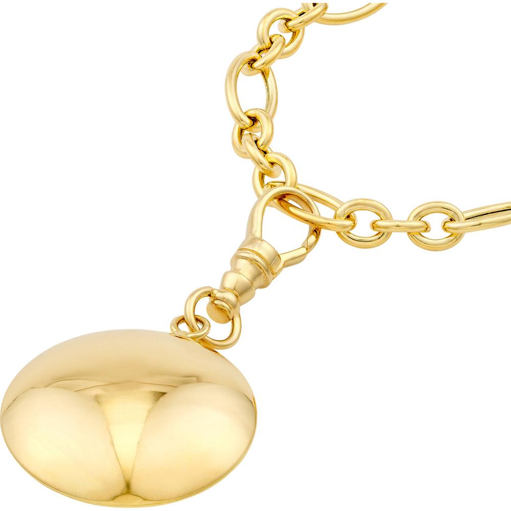 Olas d'Oro - 14K Yellow Gold Puffy Round Disc Pendant - 5.23 Grams Average Weight