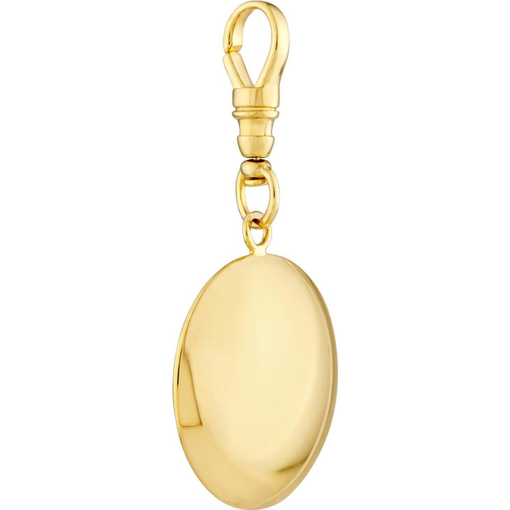 Olas d'Oro - 14K Yellow Gold Puffy Round Disc Pendant - 5.23 Grams Average Weight