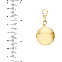 Olas d'Oro - 14K Yellow Gold Puffy Round Disc Pendant - 5.23 Grams Average Weight