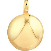 Olas d'Oro - 14K Yellow Gold Puffy Round Pendant with 3D Geometric Design