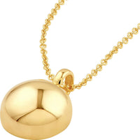 Olas d'Oro - 14K Yellow Gold Puffy Round Pendant with 3D Geometric Design