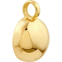 Olas d'Oro - 14K Yellow Gold Puffy Round Pendant with 3D Geometric Design