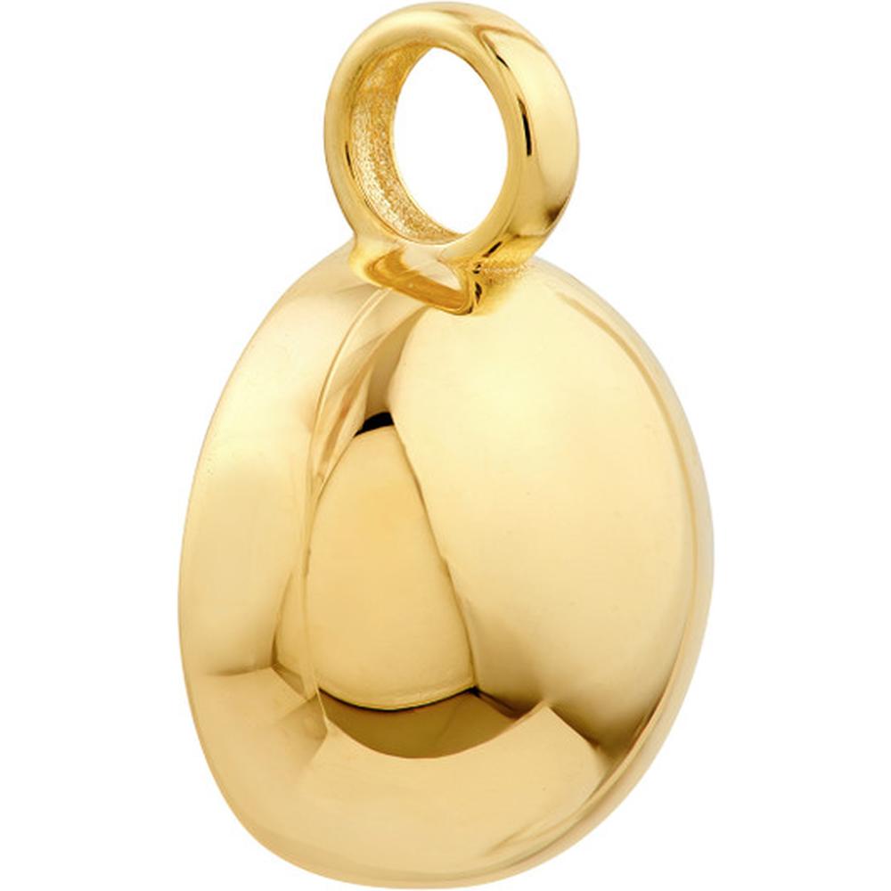 Olas d'Oro - 14K Yellow Gold Puffy Round Pendant with 3D Geometric Design