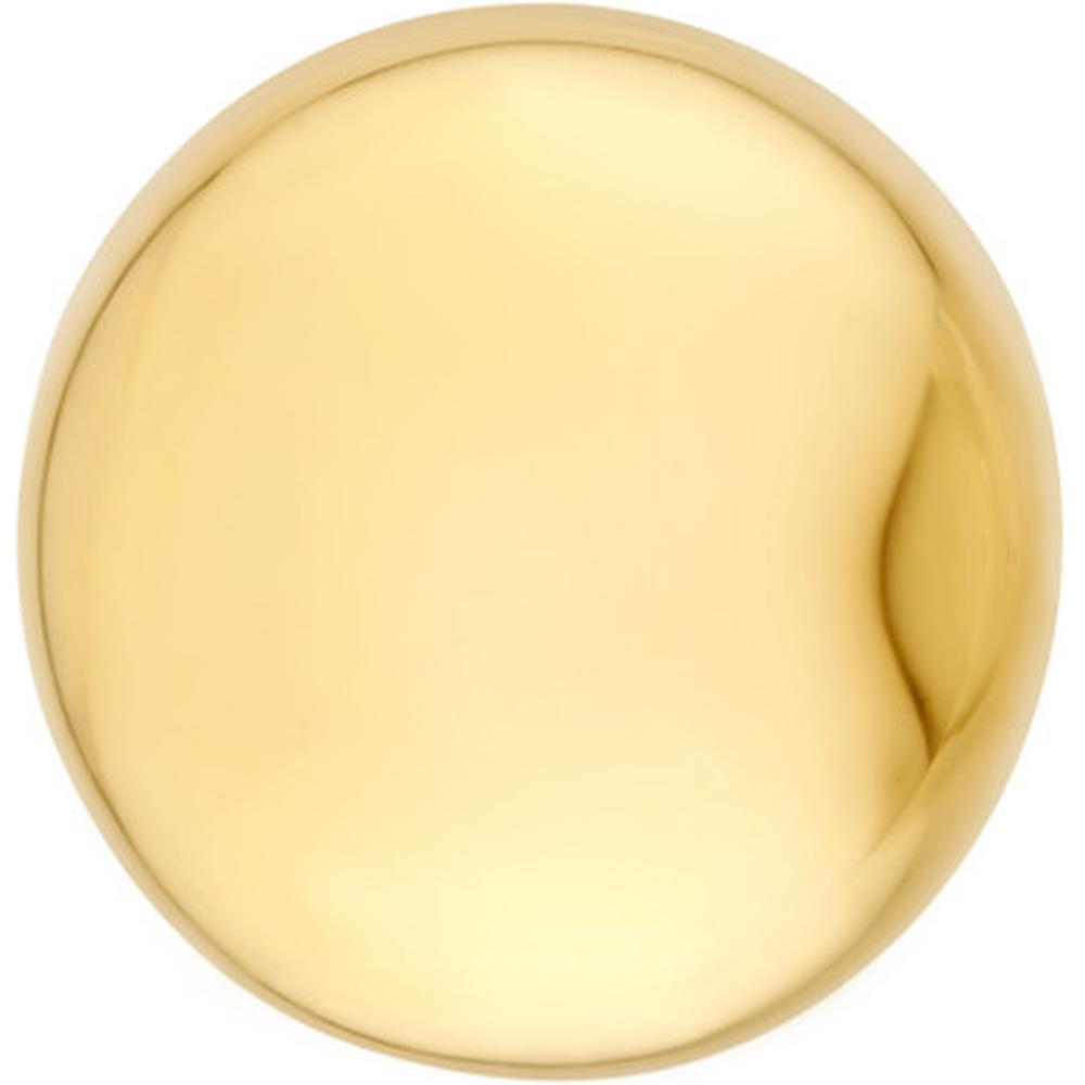 Olas d'Oro - 14K Yellow Gold Puffy Round Stud Earrings - Lightweight and Elegant Design