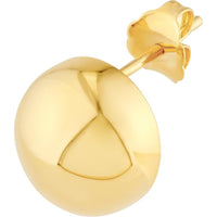 Olas d'Oro - 14K Yellow Gold Puffy Round Stud Earrings - Lightweight and Elegant Design