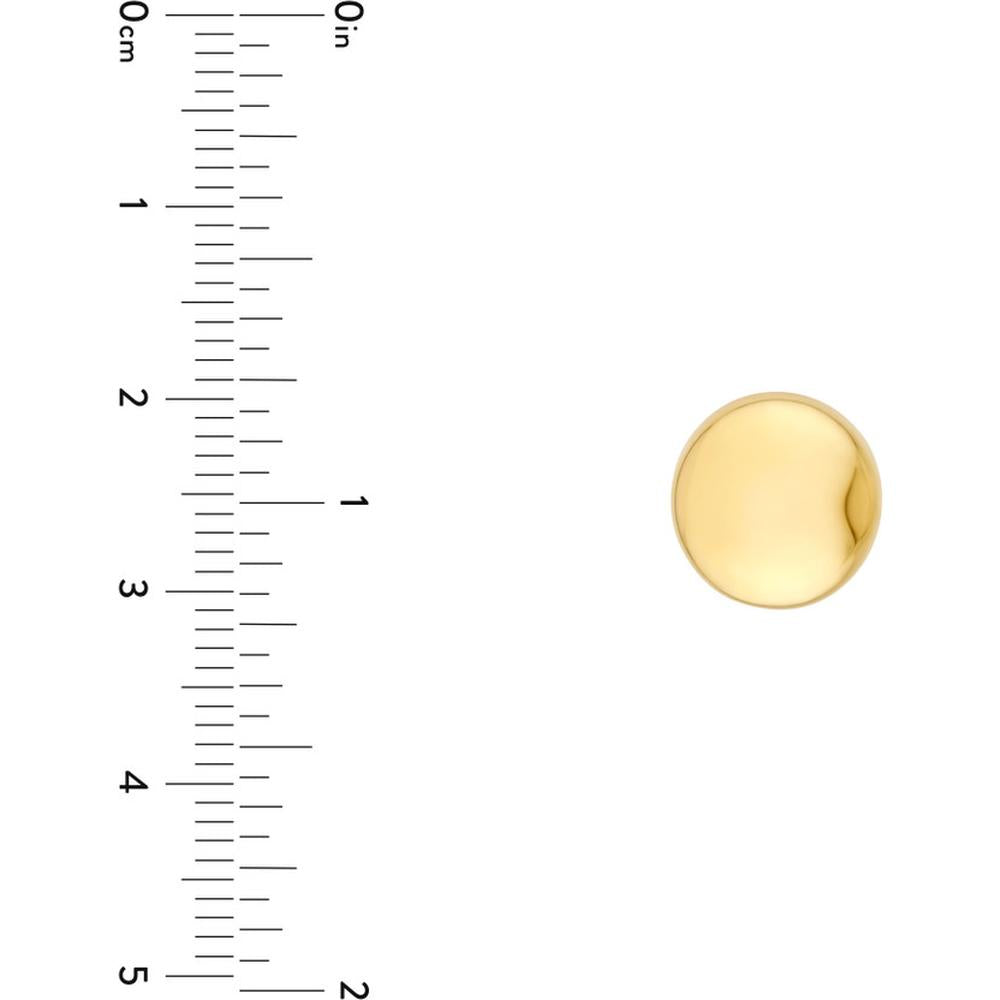 Olas d'Oro - 14K Yellow Gold Puffy Round Stud Earrings - Lightweight and Elegant Design