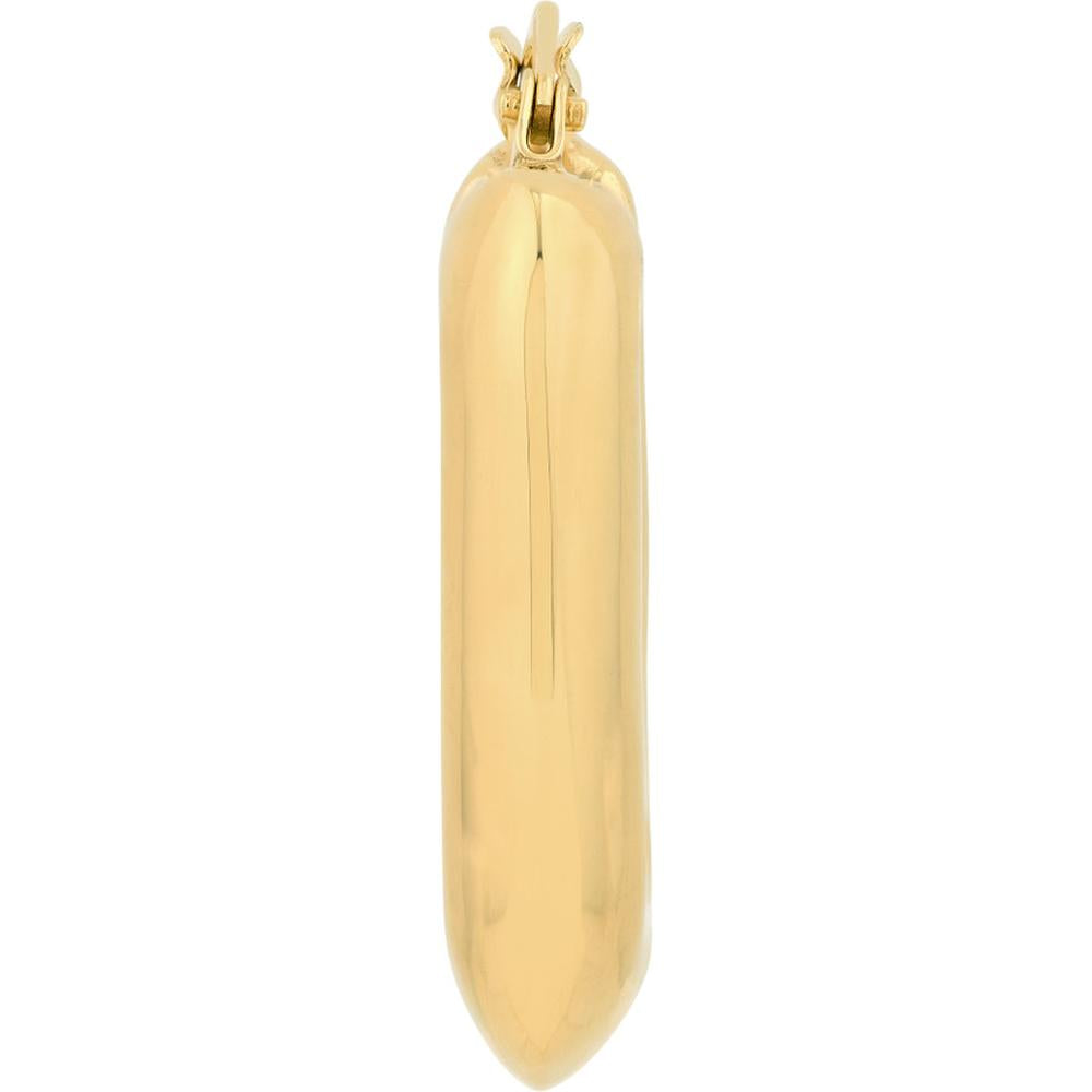 Olas d'Oro - 14K Yellow Gold Puffy Square Shape Hoop Earrings - 2.38 Grams Total Weight
