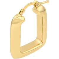 Olas d'Oro - 14K Yellow Gold Puffy Square Shape Hoop Earrings - 2.38 Grams Total Weight