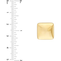 Olas d'Oro - 14K Yellow Gold Puffy Square Stud Earrings - 5.73 Grams Total Weight