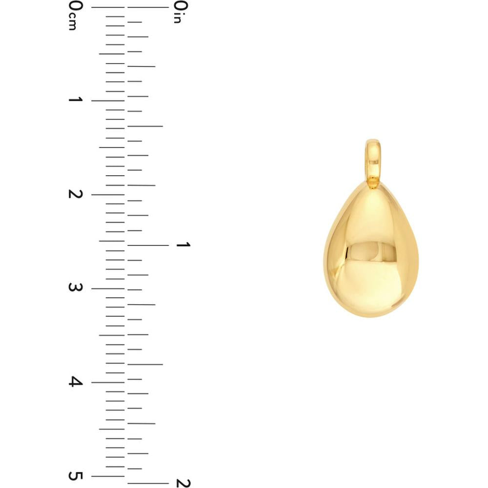 Olas d'Oro - 14K Yellow Gold Puffy Teardrop Pendant