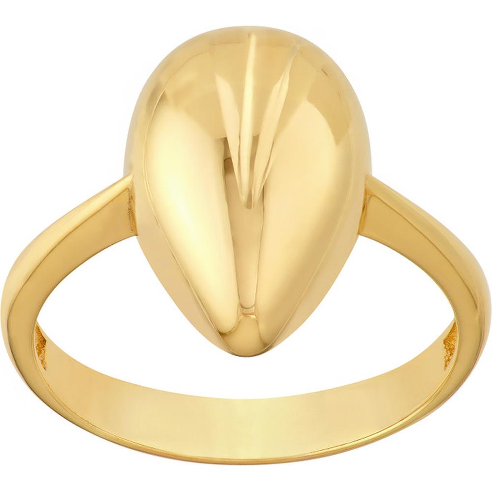 Olas d'Oro - 14K Yellow Gold Puffy Teardrop Ring Size 8 Elegant Solid Gold Design