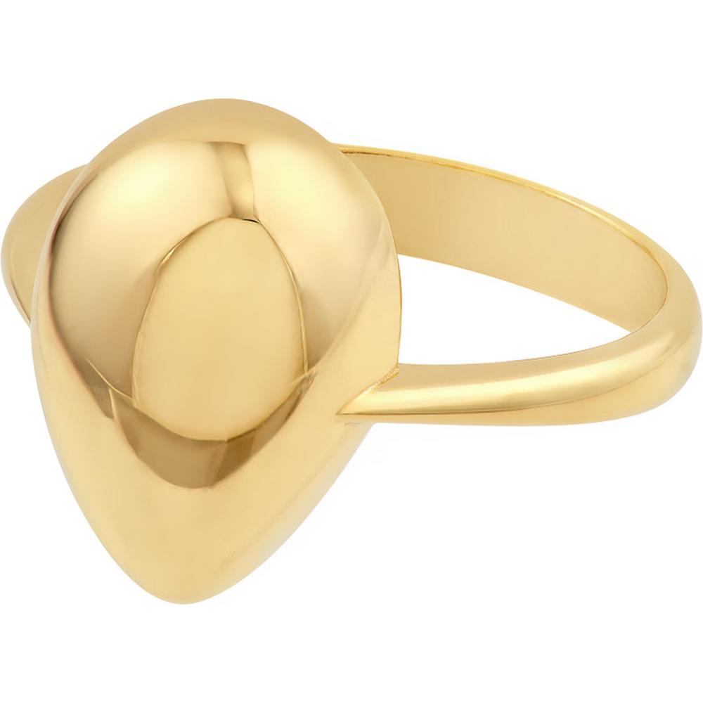 Olas d'Oro - 14K Yellow Gold Puffy Teardrop Ring Size 8 Elegant Solid Gold Design
