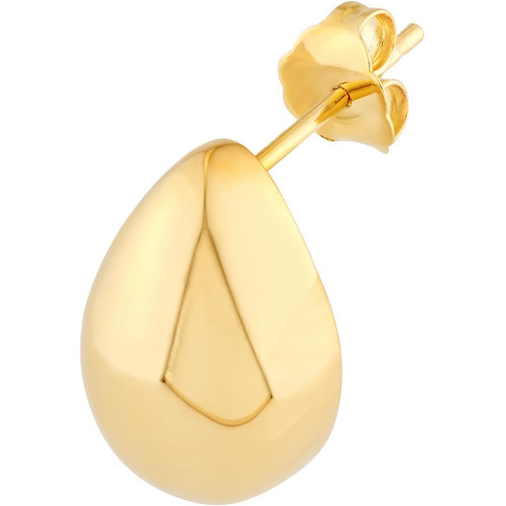 Olas d'Oro - 14K Yellow Gold Puffy Teardrop Stud Earrings 4.07 Grams Total Weight