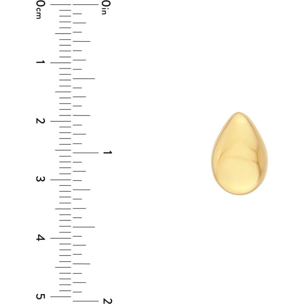 Olas d'Oro - 14K Yellow Gold Puffy Teardrop Stud Earrings 4.07 Grams Total Weight