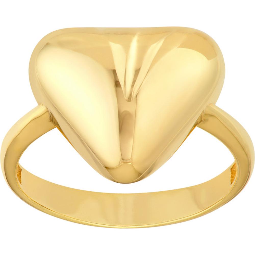 Olas d'Oro - 14K Yellow Gold Puffy Triangle Ring - Bold Geometric Design, Size 7