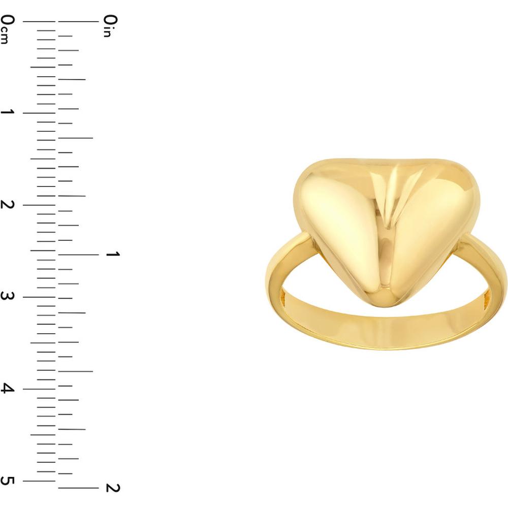Olas d'Oro - 14K Yellow Gold Puffy Triangle Ring - Bold Geometric Design, Size 7