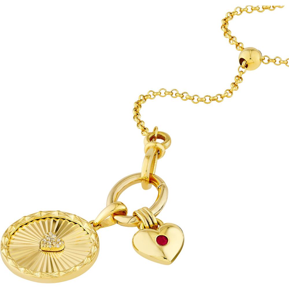 Olas d'Oro - 14K Yellow Gold Pull Over Rolo Lariat Necklace with Silicon Bead Closure