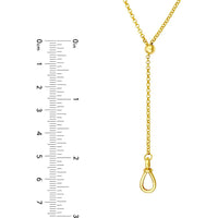 Olas d'Oro - 14K Yellow Gold Pull Over Rolo Lariat Necklace with Silicon Bead Closure
