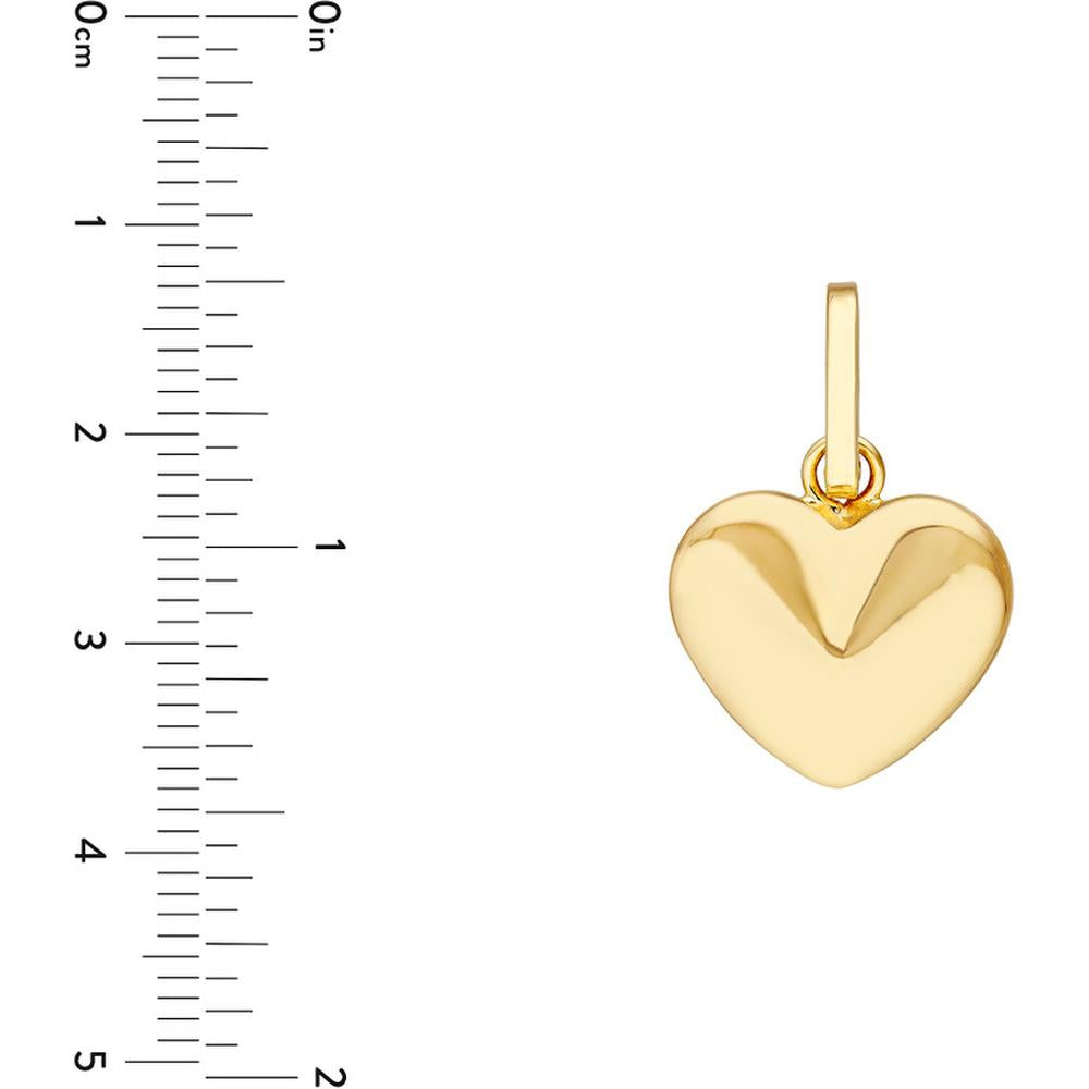 Olas d'Oro - 14K Yellow Gold Radiant Heart Pendant - 1.02 Grams