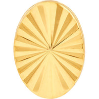 Olas d'Oro - 14K Yellow Gold Radiant Oval Stud Earrings with Fluted Texture