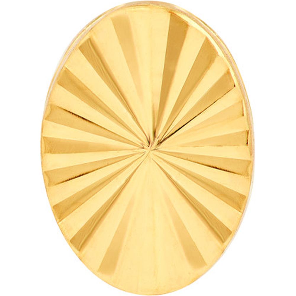 Olas d'Oro - 14K Yellow Gold Radiant Oval Stud Earrings with Fluted Texture