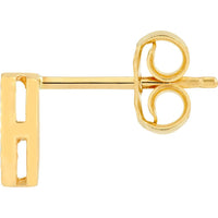 Olas d'Oro - 14K Yellow Gold Radiant Oval Stud Earrings with Fluted Texture