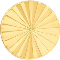 Olas d'Oro - 14K Yellow Gold Radiant Round Stud Earrings with Fluted Texture
