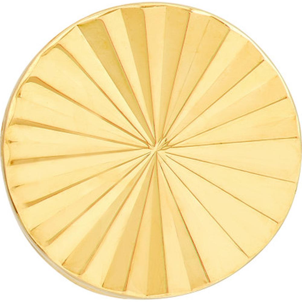 Olas d'Oro - 14K Yellow Gold Radiant Round Stud Earrings with Fluted Texture