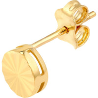 Olas d'Oro - 14K Yellow Gold Radiant Round Stud Earrings with Fluted Texture