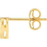 Olas d'Oro - 14K Yellow Gold Radiant Round Stud Earrings with Fluted Texture