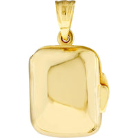 Olas d'Oro - 14K Yellow Gold Rectangle Locket with Bail Closure - 2.10 Grams Total Weight