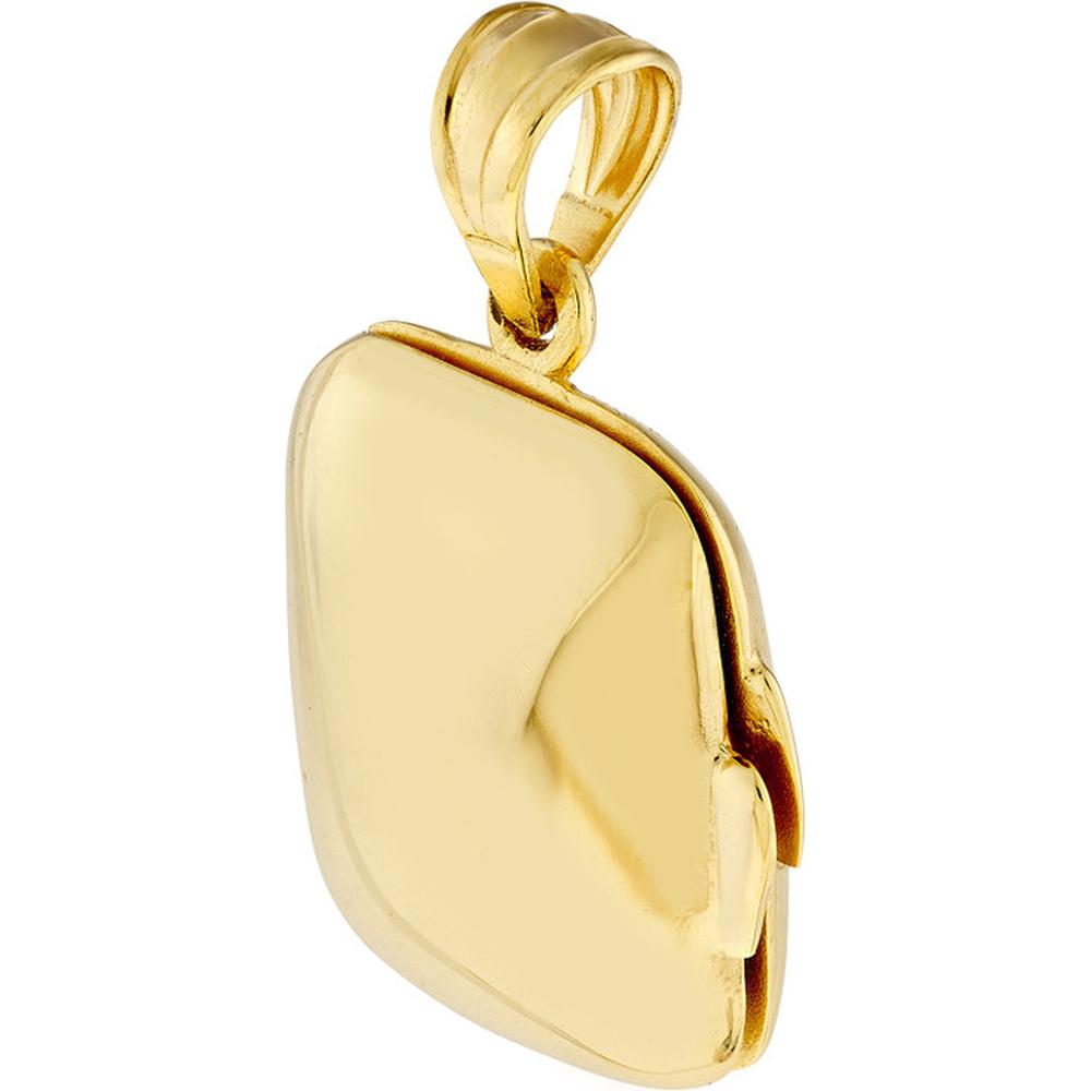 Olas d'Oro - 14K Yellow Gold Rectangle Locket with Bail Closure - 2.10 Grams Total Weight
