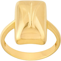 Olas d'Oro - 14K Yellow Gold Rectangle Ring 3.43 Grams Modern Geometric Design