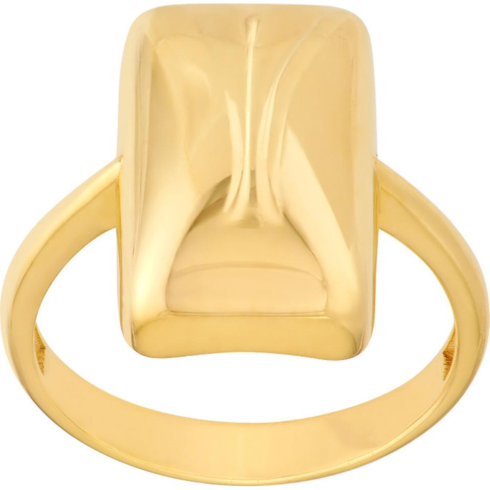 Olas d'Oro - 14K Yellow Gold Rectangle Ring 3.43 Grams Modern Geometric Design