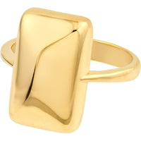 Olas d'Oro - 14K Yellow Gold Rectangle Ring 3.43 Grams Modern Geometric Design