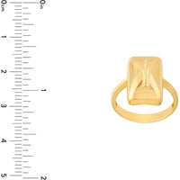 Olas d'Oro - 14K Yellow Gold Rectangle Ring 3.43 Grams Modern Geometric Design