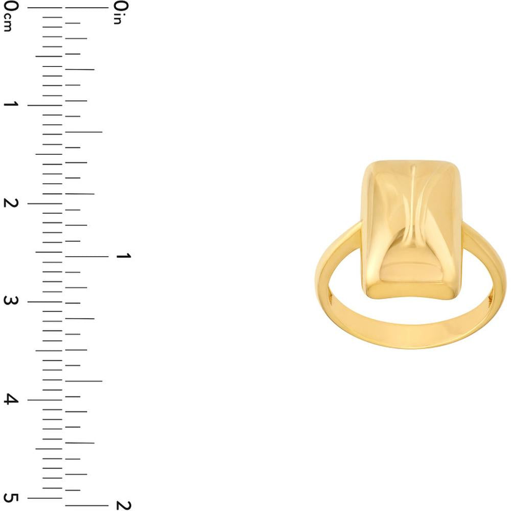 Olas d'Oro - 14K Yellow Gold Rectangle Ring 3.43 Grams Modern Geometric Design