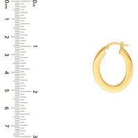 Olas d'Oro - 14K Yellow Gold Rectangular Tube Oval Shape Hoop Earrings - 2.30 Grams Total Weight