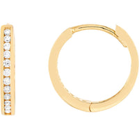 Olas d'Oro - 14K Yellow Gold Reversible CZ Mini Hoop Earrings - 0.50 Carat Total CZ Weight