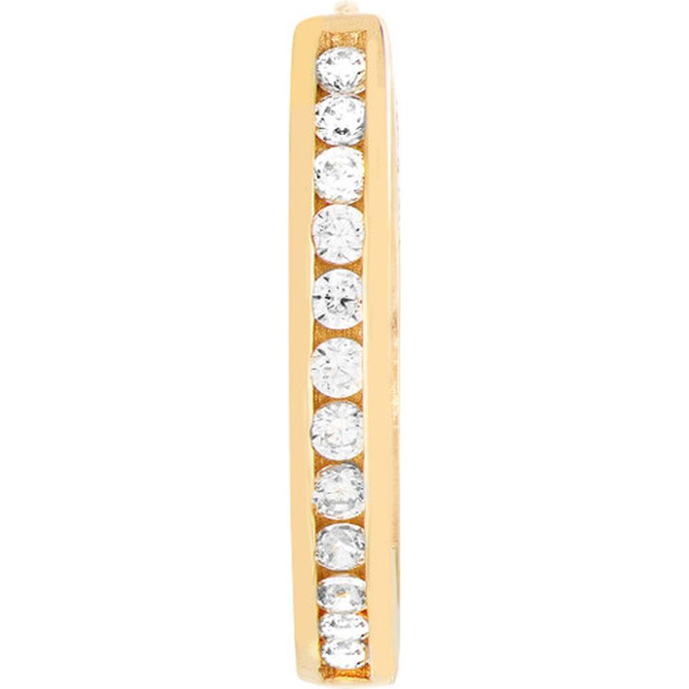 Olas d'Oro - 14K Yellow Gold Reversible CZ Mini Hoop Earrings - 0.50 Carat Total CZ Weight