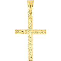 Olas d'Oro - 14K Yellow Gold Reversible Diamond-Cut and Polished Cross Pendant